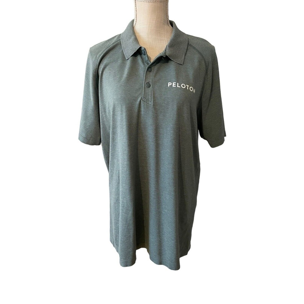Lululemon Men’s‎ Peloton Performance Metal Vent Tech Polo Shirt Green Size XL